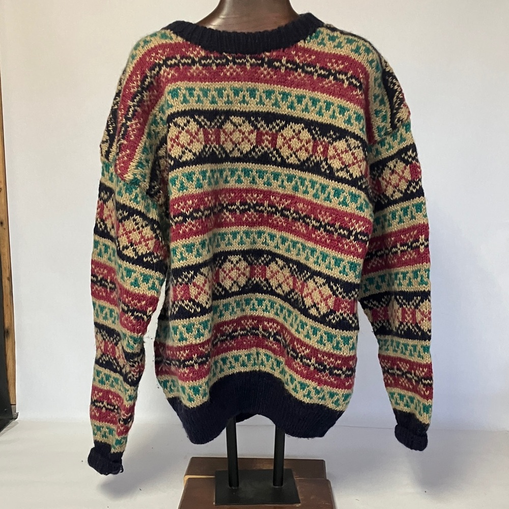 Colorful Patterned Crewneck Sweater